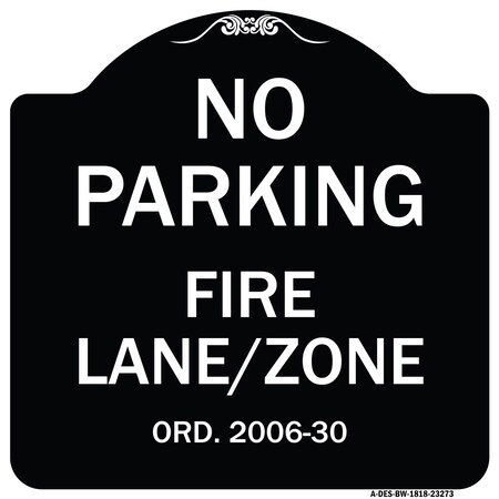 Signmission Princeton New Jersey No Parking Fire Lane Zone Heavy-Gauge Aluminum Sign, 18" x 18", BW-1818-23273 A-DES-BW-1818-23273